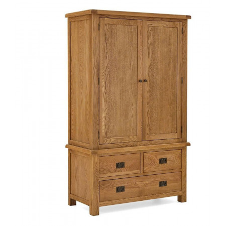 Rustic Oak - 1m05 : Tủ Áo Gỗ Sồi 2 Cánh